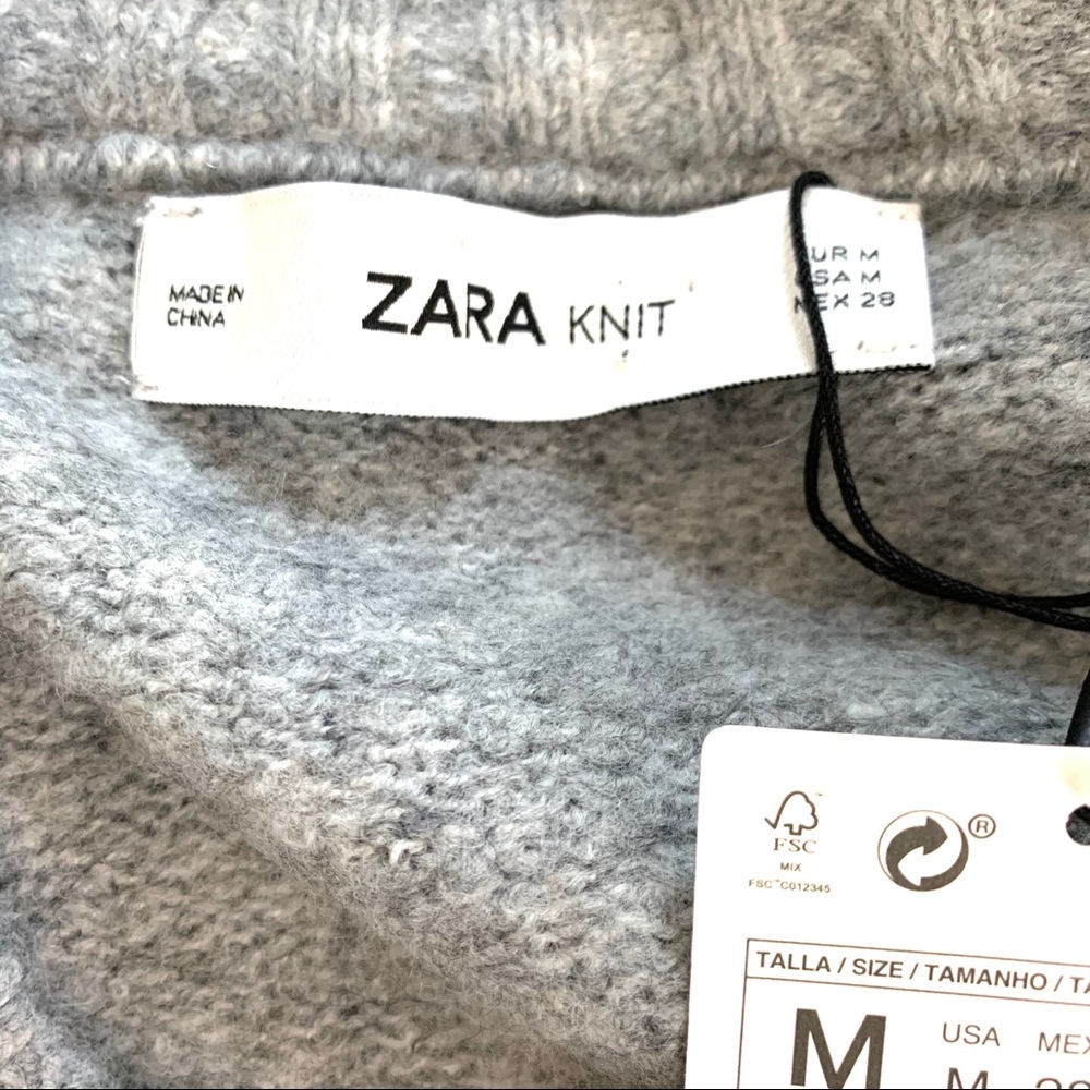 Zara Knit Oversized Crewneck Long Sweater - Picture 7 of 8